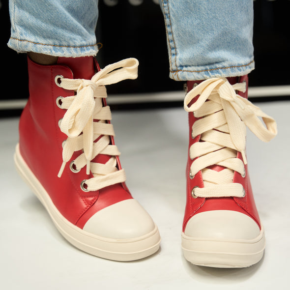 jimmy lace up sneaker - red see