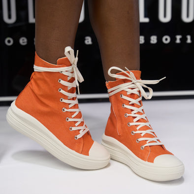 orange extendo lace sneaker - swoosh