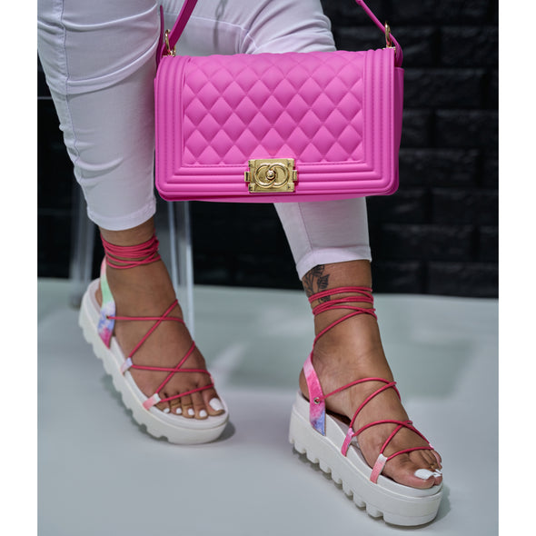 journi platform sandal - pink