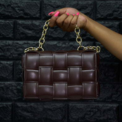brown woven handbag - blonka
