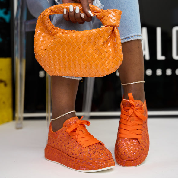 orange bling sneaker - kingdom