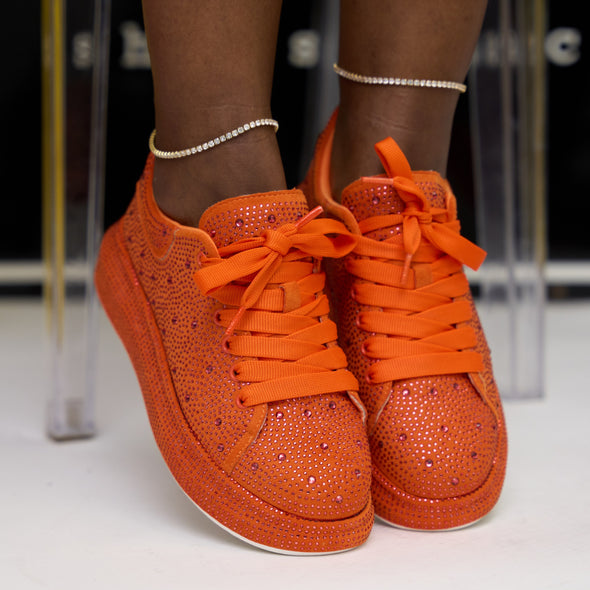 orange bling sneaker - kingdom