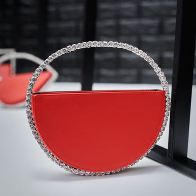 circle bling purse - red