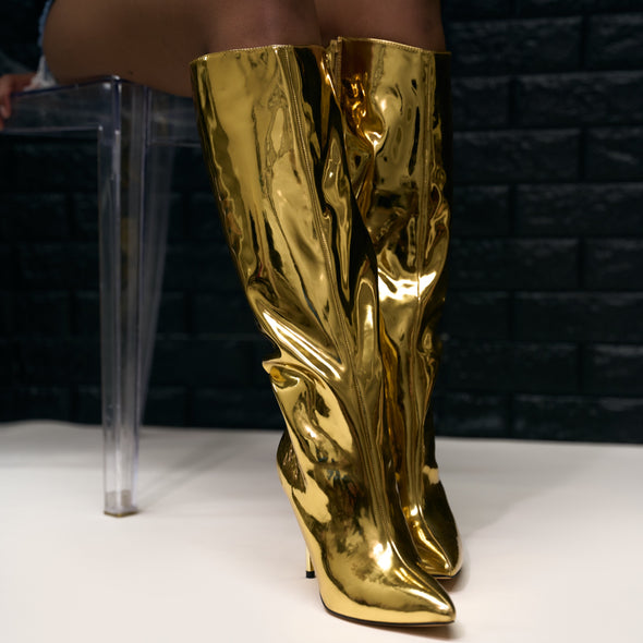 frenzy patent leather boots