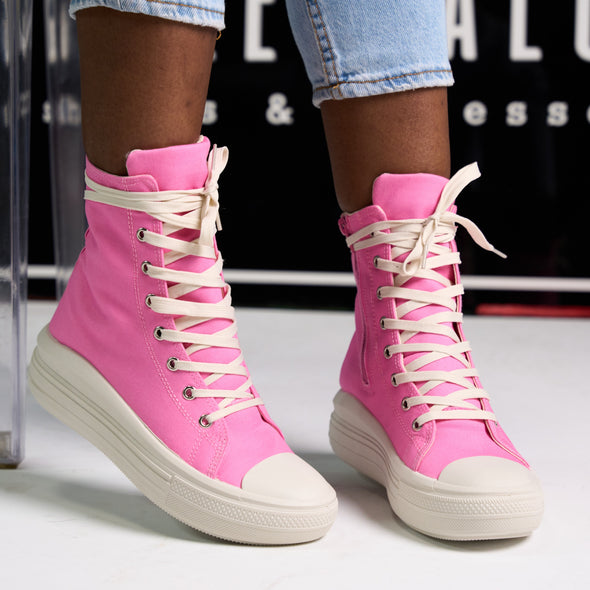 pink extendo lace sneaker - swoosh