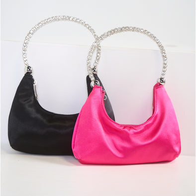 satin bling handbag