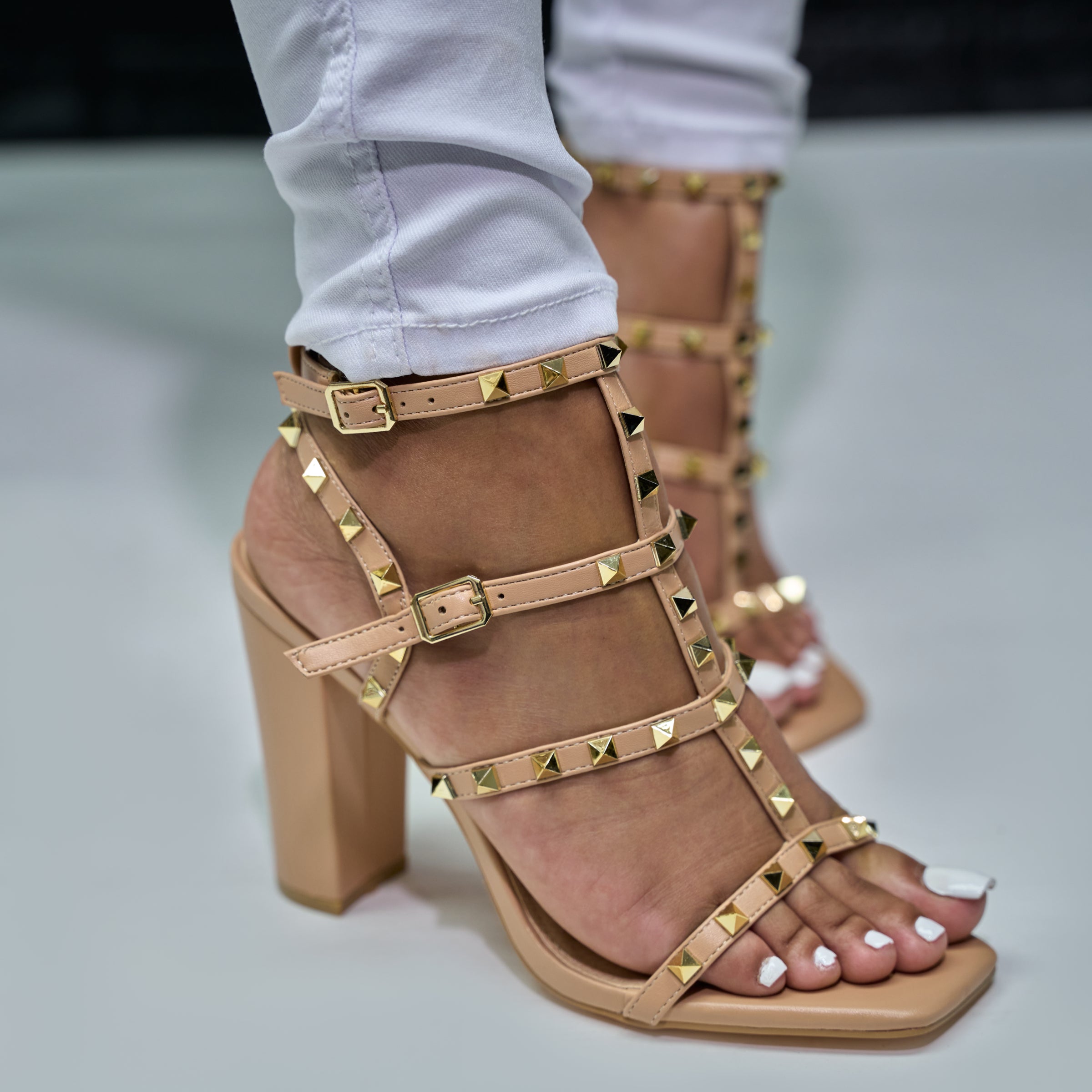 Heels | Wide And Extra Wide Fit Studded Strap Heels | Yours